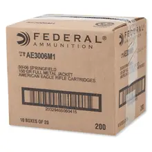 AMERICAN EAGLE .30-06 SPRINGFIELD AMMUNITION 200 ROUNDS FMJ 150 GRAINS