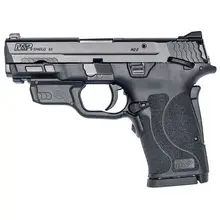 S&W M&P9 SHIELD EZ PISTOL WITH THUMB SAFETY AND CRIMSON TRACE RED LASERGUARD