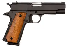 Rock Island Armory M1911-A1 GI Standard MS .45 ACP Semi-Automatic Pistol, 4.25" Barrel, 8 Rounds, Black Parkerized Steel Frame & Slide, Wood Grip - CA Compliant - 51417