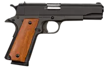 Rock Island Armory GI Standard FS M1911-A1 45 ACP 5" 8-Round Pistol, MA Compliant, Black Parkerized with Wood Grip - 51421MA