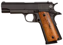 Rock Island Armory M1911-A1 GI Standard MS .45 ACP 4.25" Barrel 8 Rounds MA Compliant Pistol with Parkerized Finish and Wood Grip - 51417MA