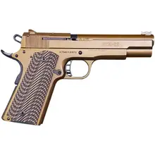 Rock Island XT22 Magnum 1911 .22 WMR 5" Barrel Pistol - Burnt Bronze Cerakote with Brown G10 Cross Hatched Grip, 14+1 Rounds