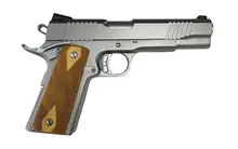 Rock Island Armory M1911-A1 FS 10MM Auto Stainless Pistol - 8+1 Rounds, 5in, Wood Double Checkered Grips
