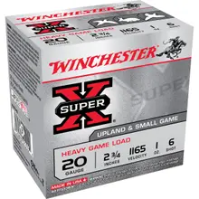 WINCHESTER SUPER-X HEAVY GAME LOAD SHOT SHELLS 250 ROUNDS 20 GAUGE 2-3/4" 1 OUNCE #6 LEAD SHOT 1165FPS