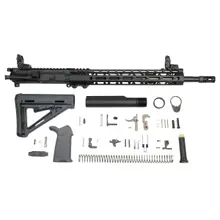 PSA 16" Mid-Length 5.56 NATO 1:7 Nitride 13.5" Lightweight M-Lok MOE EPT Rifle Kit With MBUS Sight Set, Gray - 5165450135