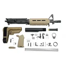 PSA 10.5" Carbine-Length 5.56 NATO 1/7 Nitride MOE SBA3 Pistol Kit, FDE
