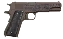 Auto-Ordnance Thompson 1911 The General 45ACP 5" Limited Edition Patriot Brown Cerakote with Black Army Eagle Engraved Grip 1911BKOWC4