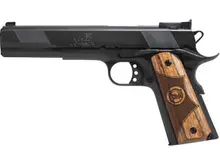 Iver Johnson Arms 1911 Eagle XL Deluxe 10MM Semi-Automatic Pistol, 6" Barrel, 8+1 Rounds, Matte Blued Black Cerakote, Diamondwood Walnut Grip with Logo, Adjustable Sights