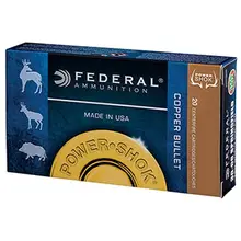 Federal Power-Shok 30-06 Springfield 150gr Copper Hollow Point Ammunition, 20 Rounds Per Box