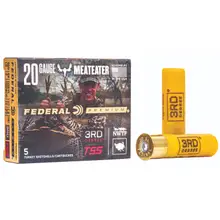 Federal Premium 3rd Degree 20 Gauge 3" Tungsten Shot Ammo #5, 6, 7 - 1-1/2 oz 1100 FPS, 5/Box PTDX258567