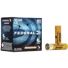 Federal Speed-Shok Waterfowl 20 Gauge 3" #4 Steel Shot 7/8oz 25 Rounds Ammunition - WF209 4