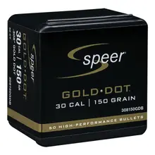 Speer Gold Dot .308 Caliber 150 Grain Soft Point Rifle Bullets, 50 per Box