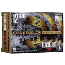 Federal Black Cloud TSS 12 Gauge 3" 1 1/4 oz 1450 FPS Steel/Tungsten 7, BB Shot Ammo, 10 Box - PWBTSSX1427B