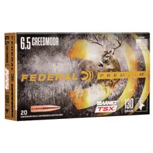 Federal Premium 6.5 Creedmoor 130 Grain Barnes TSX Ammunition, 20 Rounds Box