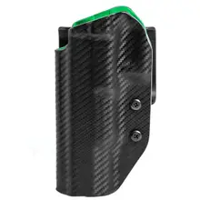 Uncle Mike's Range/Competition Belt Slide Holster, Fits S&W M&P 9L/Pro/Core 9mm, OWB Left Hand, Polymer Black/Green