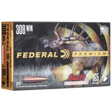 Federal Premium Swift Scirocco II .308 Win 165 GR Rifle Ammunition, 20 Rounds - P308SS1