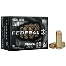 Federal Premium Punch 10mm Auto 200 Grain JHP Personal Defense Ammo (20 per Box) PD10P1