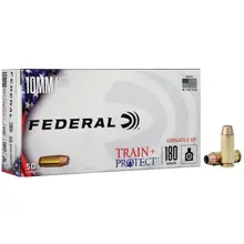 Federal Train+Protect 10mm Auto 180 Grain Versatile Hollow Point (VHP) Ammunition - 50 Rounds per Box