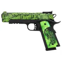 Iver Johnson 1911A1 Eagle LR Zombie Edition .45 ACP, 5" Barrel, 8RD, Matte Black Frame with Engraved Grips