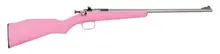 Keystone Crickett Youth .22LR Rifle, 16.125in Stainless, Pink Synthetic KSA2221