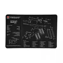 "TEKMAT Glock Gen 4 Armorer's Bench Mat, 11"x17", with Parts Diagram Illustration, Black/White Rubber, Includes Small Microfiber Tektowel - R17-GLOCK-G4"
