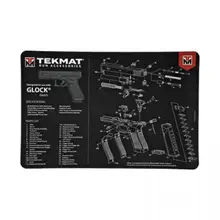 TekMat Glock Gen 5 17"x11" Pistol Mat With Small Microfiber TekTowel, Black - R17-GLOCK-G5