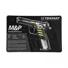 TekMat Smith & Wesson M&P Cutaway Armorers Bench Cleaning Mat with Microfiber Tektowel, Black, 17"x11"