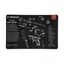 TekMat S&W M&P Shield Black/Gray Rubber Gun Cleaning Mat with Parts Diagram, 17" x 11"