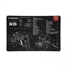 TekMat Springfield XD Pistol Cleaning Mat, 17"x11", Neoprene with Microfiber Tektowel, Black - R17-XD