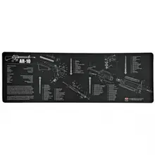TekMat AR-10 Black/White Rubber Cleaning Mat 36" Long with Parts Diagram and Microfiber TekTowel