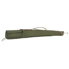 Bob Allen 14533 Green Canvas 44" Shotgun Case with Leather Strap & Quilted Flannel Lining