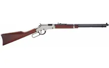 Henry Golden Boy Silver Lever Action Rifle .22 WMR, 20" Barrel, 12 Rounds, Nickel Plated, American Walnut Stock - H004SM