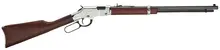 Henry Silver Eagle Lever Action Rifle, 17 HMR, 20" Barrel, Nickel Plated, American Walnut Stock - H004SEV