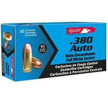 Aguila .380 ACP 95gr FMJ Ammunition - 50 Rounds, 1E802110