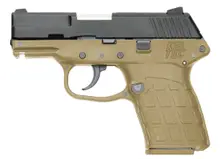 Kel-Tec PF9 9mm Pistol with 3.1 Inch Barrel, 7-Round Capacity, Parkerized Slide, Tan Grip