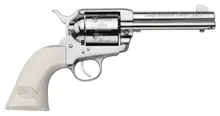 Pietta 1873 Trump 45th President 45 Colt LC 4.75" Nickel Engraved with Ivory Grip