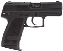 Heckler & Koch USP Compact V1 9mm Luger, 3.58" Barrel, 13+1 Capacity, Black Finish, Polymer Grip, Night Sights, Includes 3 Mags - 709031LE-A5