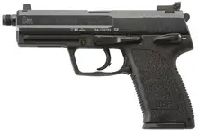 Heckler & Koch USP9 Tactical V1 9mm Pistol, 4.86" Threaded Barrel, DA/SA, Black Polymer Frame, Adjustable Sights, 15-Round Capacity, 2 Magazines - 81000347
