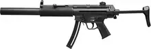 HK MP5 Semi-Automatic .22 LR Rifle, 16.1" Barrel, 25-Round Capacity, Matte Black Finish with Faux Suppressor - 81000468