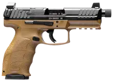 Heckler & Koch VP9 Tactical 9mm 4.7" Barrel Flat Dark Earth Pistol with Push-Button Mag Release, Optics Ready, Night Sights, and (3) 10-Round Mags - 81000777