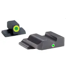 AmeriGlo I-Dot Tritium Night Sight Set for S&W M&P Pistols, Green Tritium Front with Lumigreen Outline and Green Tritium Rear, Matte Black - SW301