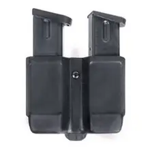 Blackhawk Double Stack Double Mag Case with Black Matte Finish, Polymer Belt Clip Compatible - 410610PBK