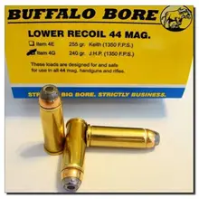 Buffalo Bore .44 Remington Magnum Low Recoil Ammunition, JHP 240 Grain, 20 Rounds - 4G/20