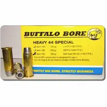 Buffalo Bore Heavy .44 Special 190 Grain Soft Cast Hollow Point Ammunition, 20 Rounds - 14C20
