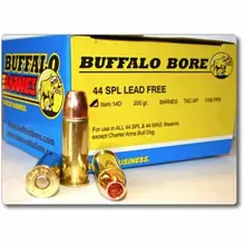 Buffalo Bore .44 S&W Special 200 Gr Barnes TAC-XP Lead-Free Ammunition, 20 Rounds - 14D/20