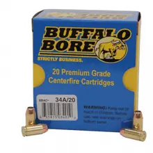 Buffalo Bore 9x18 Makarov +P 95 grain Jacketed Hollow Point Pistol and Handgun Ammo, 20/Box - 34A/20