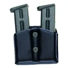 AKER LEATHER CARRY COMP 2 DOUBLE MAGAZINE CARRIER LEATHER 9MM 40 CALIBER BLACK