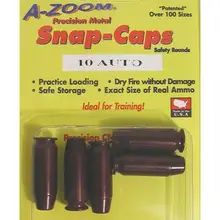 A-Zoom 10MM Auto Precision Pistol Metal Snap Caps, Red, 5 Pack