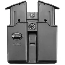 Fobus 1911 .45 ACP Single Stack Double Magazine Pouch, Black Polymer, Belt Clip Mount - 4500NDBH