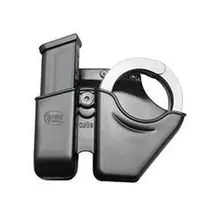 FOBUS MAGAZINE/HANDCUFF COMBO POUCH 9MM/.40 DOUBLE STACK MAG/S&W CHAIN CUFFS BELT ATTACHMENT RIGHT HAND POLYMER BLACK